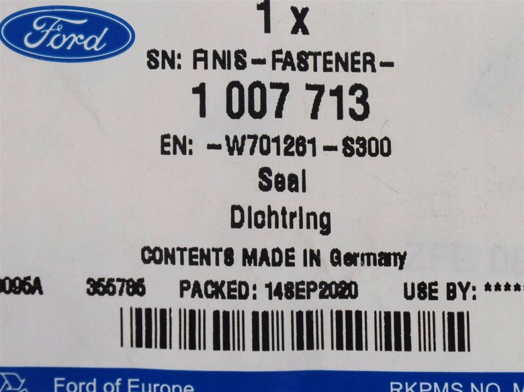 фото №4, Ущільнювальне кільце 9.5x2.0mm трубки щуп рівня оливи ford