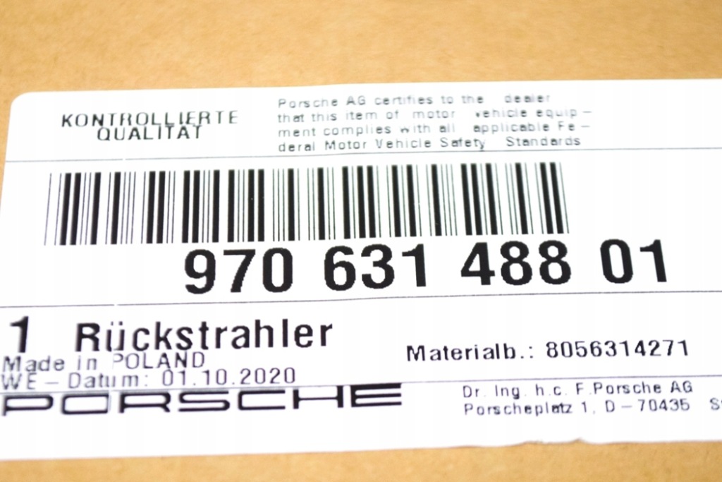 фото №8, Porsche panamera 970 бампер задній правий відбивач 97063148801 оригінальний