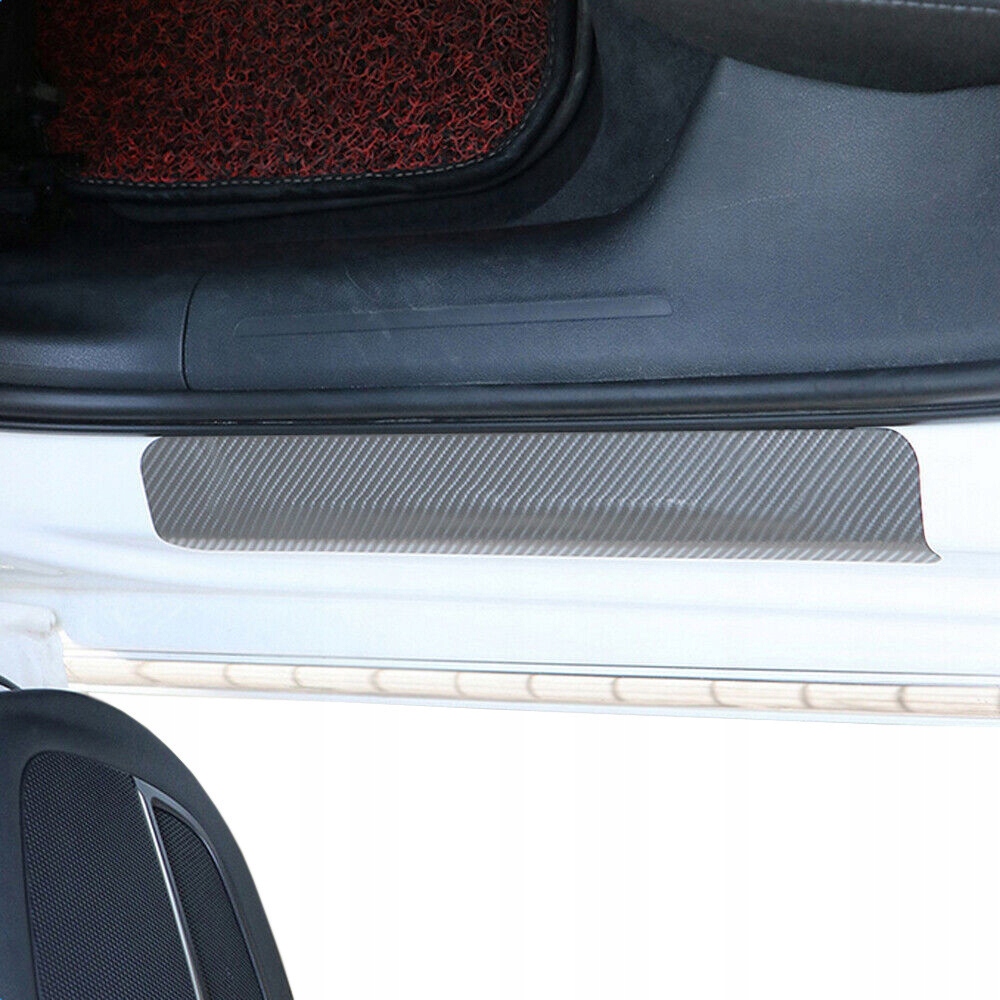 фото №11, Накладки na пороги молдинг плівка карбон сріблястий