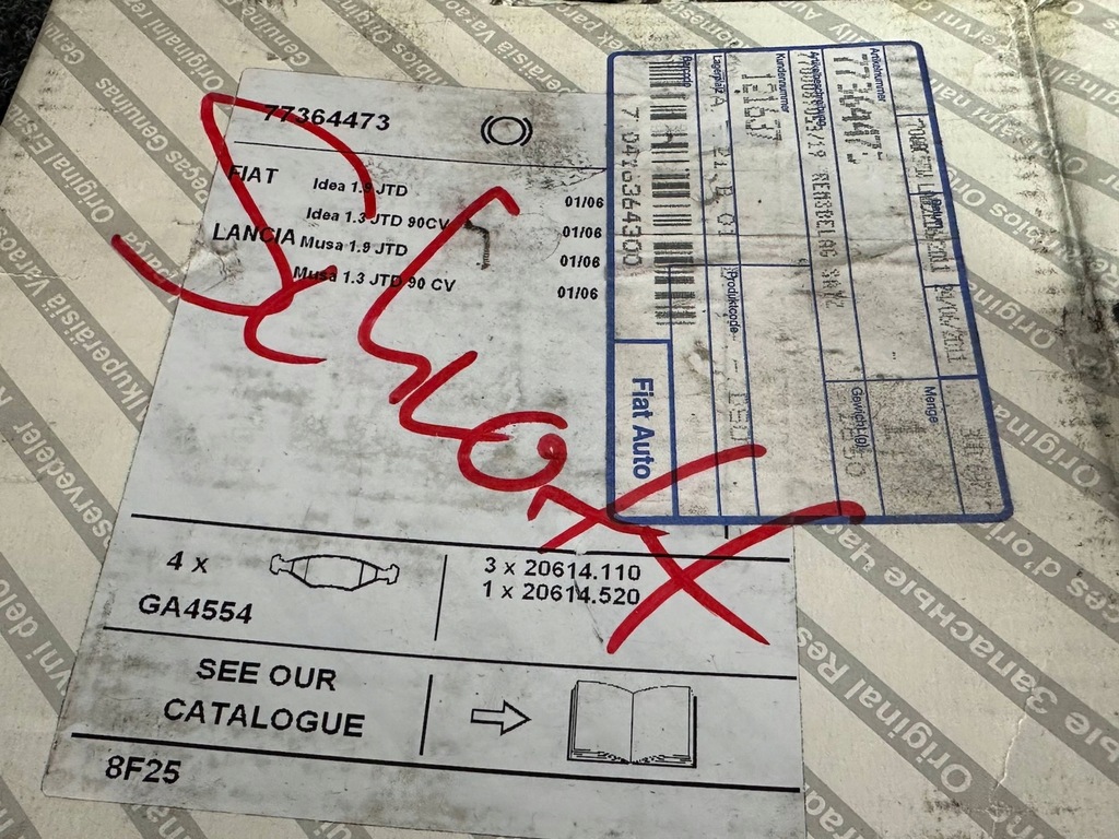 фото №5, Fiat idea lancia musa тормозные колодки тормозные с датчиком 77364473