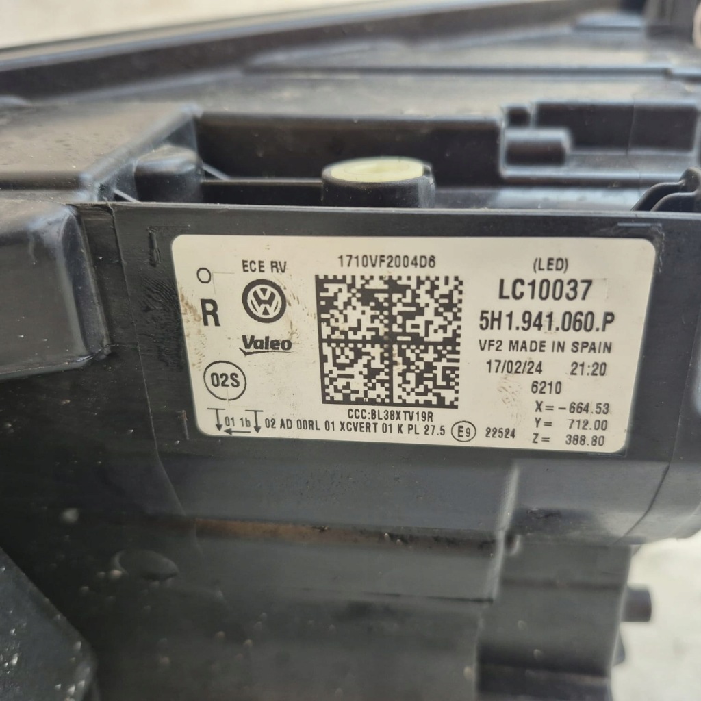 фото №9, Vw golf 8 viii 5h 19- лампа правая перед передняя iq light 5h1941060p