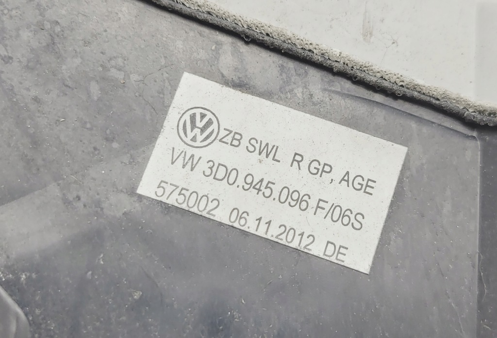 фото №6, Vw phaeton i lift лампа задняя задняя правая w крыло 3d0945096f тонированная