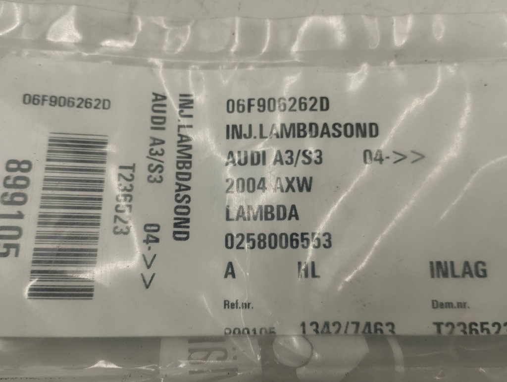 фото №2, Audi a3 s3 8p датчик лямбда-зонд 06f906263d