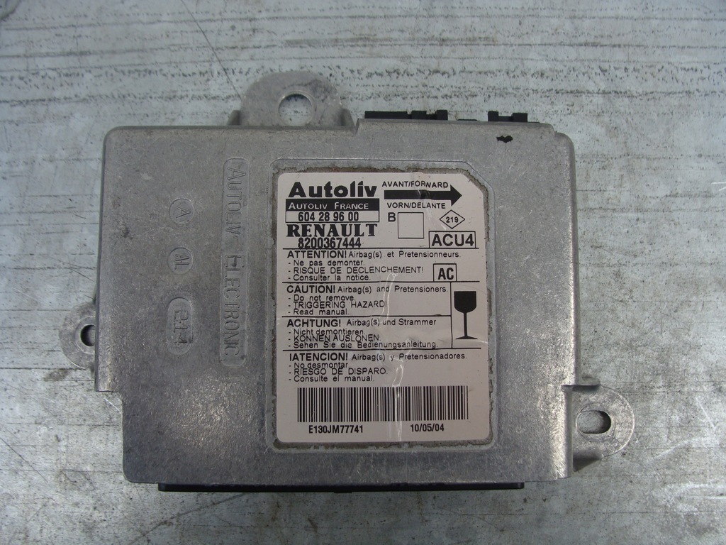 фото №1, Модуль датчик подушка безпеки renault megane ii 8200367444 604289600