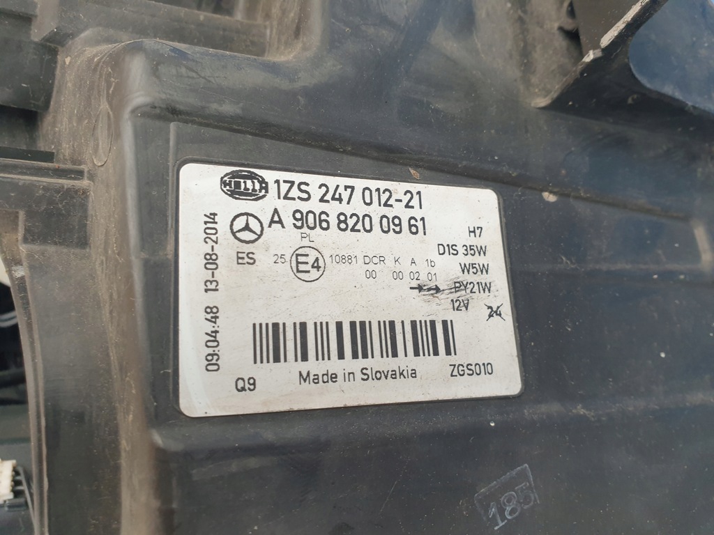 фото №11, Mercedes sprinter 906 06 лампа передняя левая