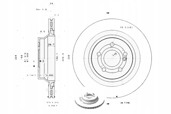 фото №2, Тормозные диски тормозные 2szt. mercedes cls c218 cls c2