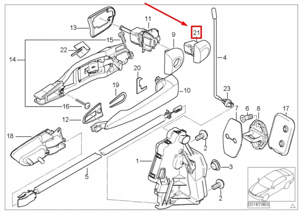 Купити Bmw 3 e46 накладка механізму дверей передніх лівих rhd 51218216119 8216119