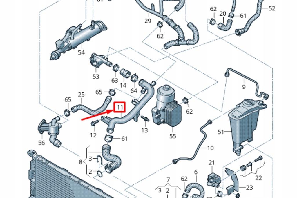 фото №8, Audi a4 avant b8 труба рідина охолоджуючий двигуна nowa оригінальна 03l121071b