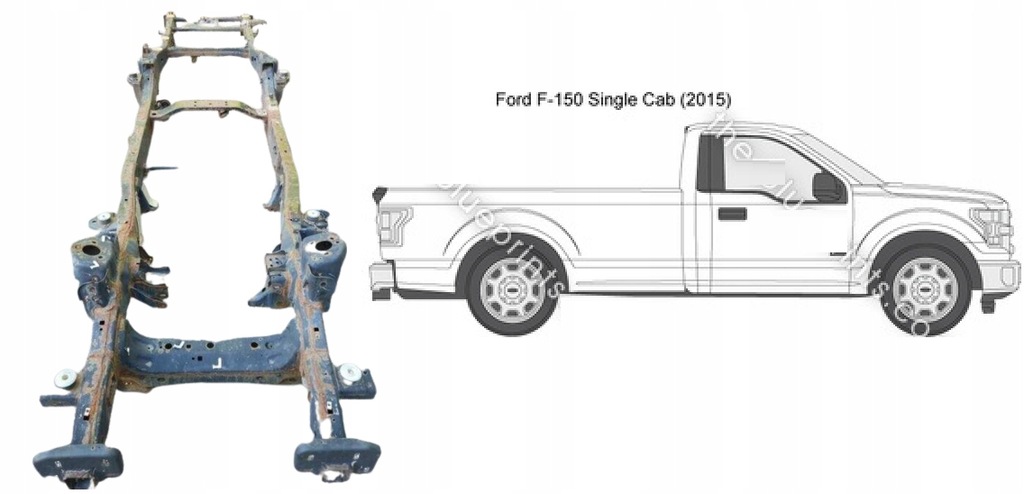 фото №1, Ford f-150 15- рама single cab f150 frame короткий