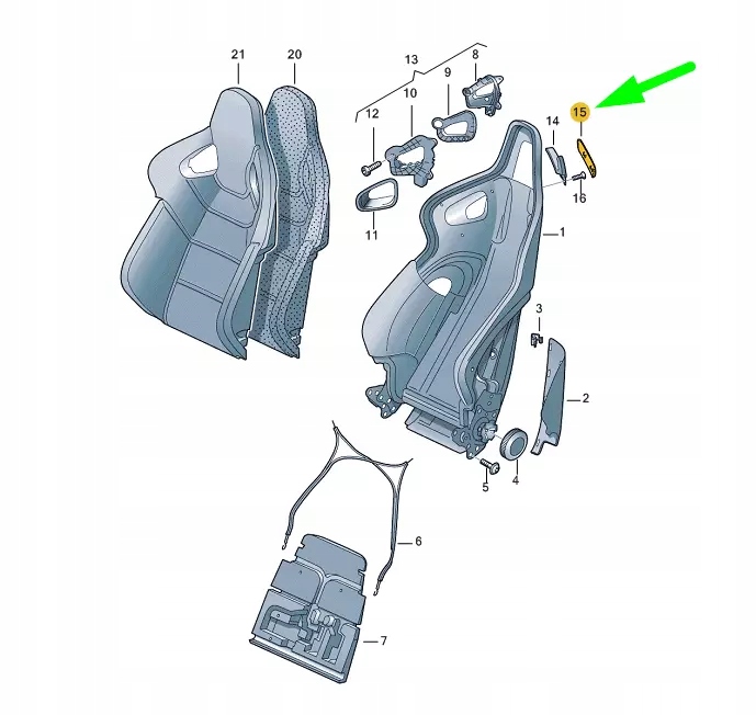 фото №9, Audi tt 8j mk2 передняя часть правый seat belt guide trim 8h08814586ps