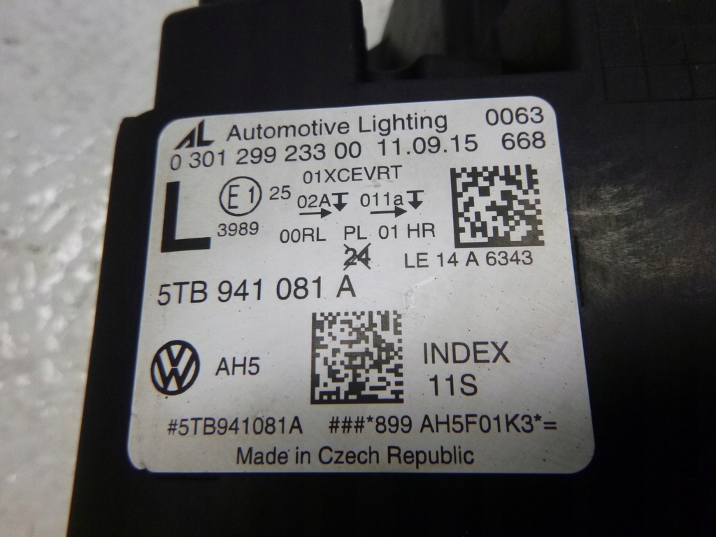 фото №16, Vw touran 2 ii лампа лівий перед ліва 8pin full led