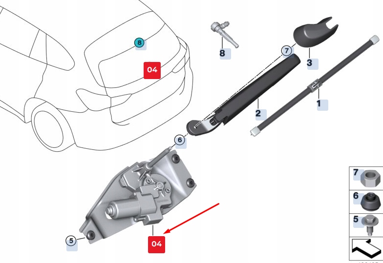 фото №1, Bmw x2 f39 rear window двірник двигун 61627356220 7356220