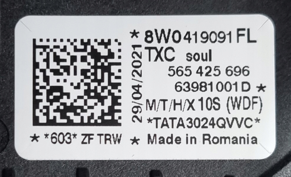 фото №14, Повітропровід підігрів alcantara подушка безпеки audi rs4 rs5 8w b9 f5 8w0419091fl