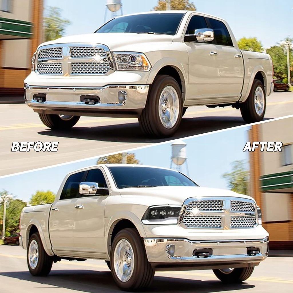 фото №11, Лампа лампи led vland ліва +права euro black 3 лінзи dodge ram 2009-2018