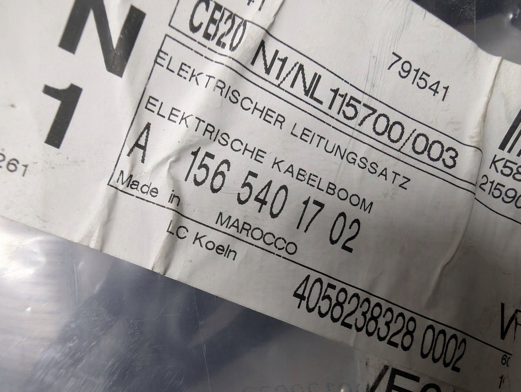 фото №6, Жгут электропроводка pdc задняя mercedes gla w156 x156 a1565401702 nowa оригинал