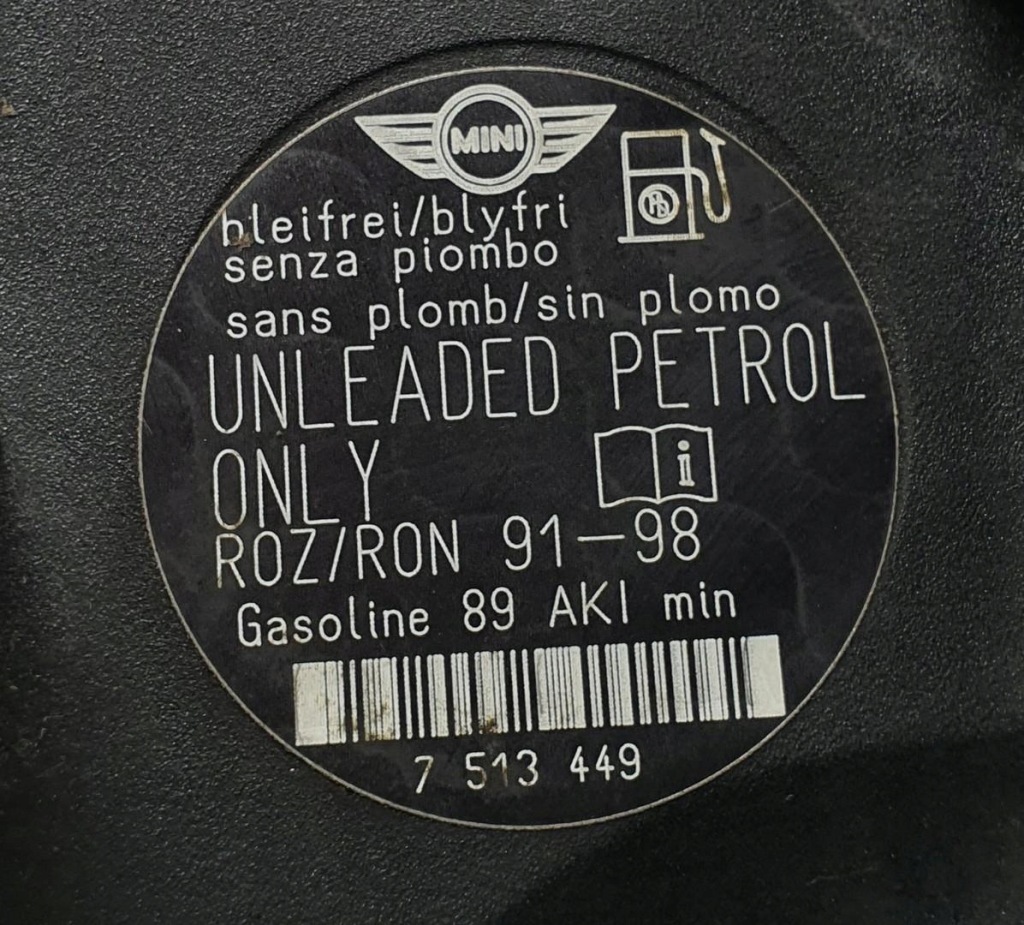 Крышка заливной топлива 850 mini cooper r56 7148884 7513449 Оригинал