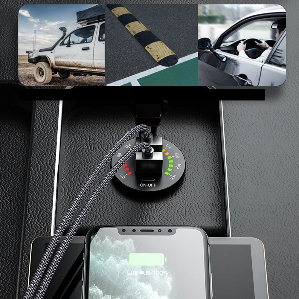 фото №12, Зарядное устройство woltomierz измеритель панель разъём автомобильная 2x usb 4,8a выключатель