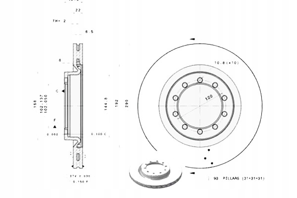 Гальмівні диски гальмівні 2szt. rvi mascott renault trafic Ціна