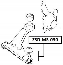 фото №2, Шарова опора важеля mitsubishi space runner 99- нижній