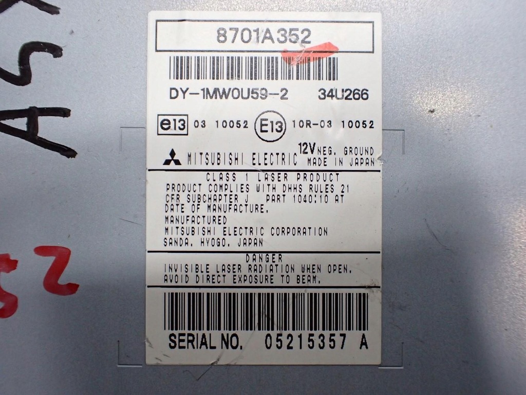 фото №7, Радио cd заводской europa 8701a352 mitsubishi asx 10r
