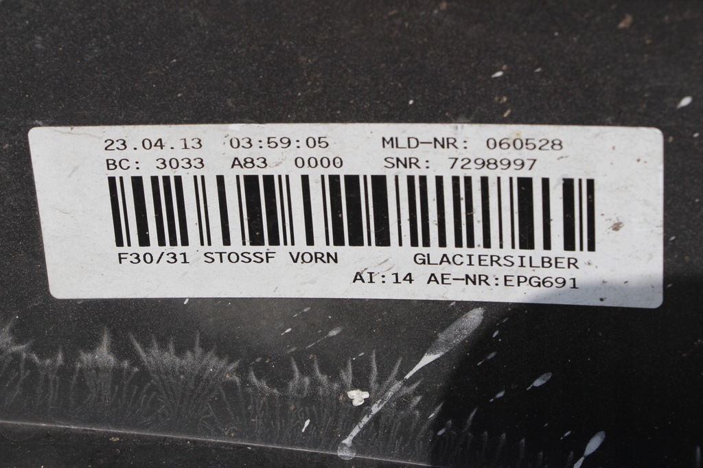 фото №10, Bmw 3 f30 f31 бампер перед передній + решітка центральний. glaciersilber 2011-2015