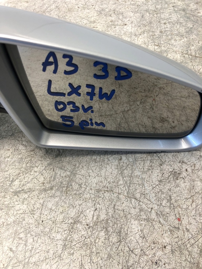 фото №8, Дзеркало праве 5 pin audi a3 8p 3d lx7w
