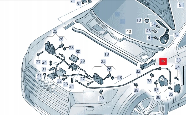 фото №10, Audi q8 4mn прокладка передней капот двигателя 4m8821170