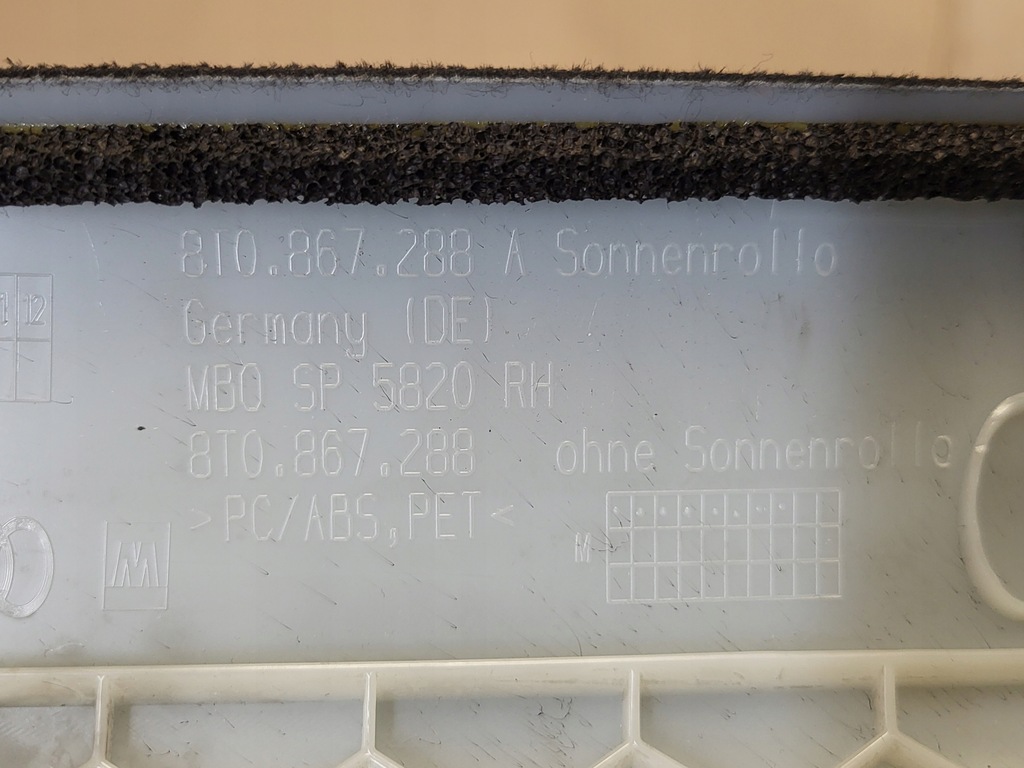 фото №8, Защита обшивка стойка c правый задняя задняя audi a5 8t0 coupe s-line czarna оригинальный номер