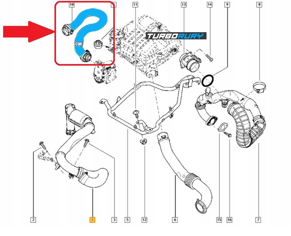 фото №7, Шланг труба wąż turbo інтеркулер nissan primastar 2.0 cdti 1626900q0c