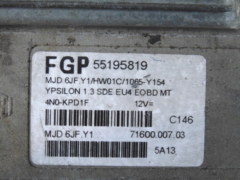 фото №11, 55195819 роз'єми блок керування lancia ypsilon 1.3 mjd