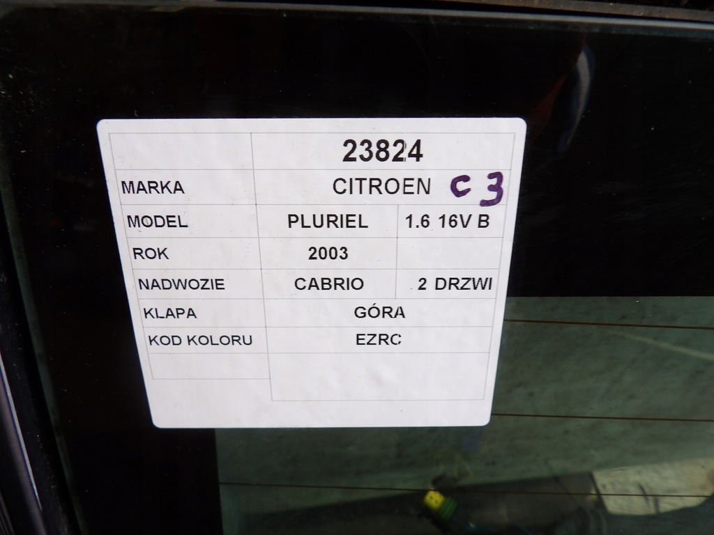 фото №8, Citroen c3 pluriel cabrio крышка багажника стекло задняя