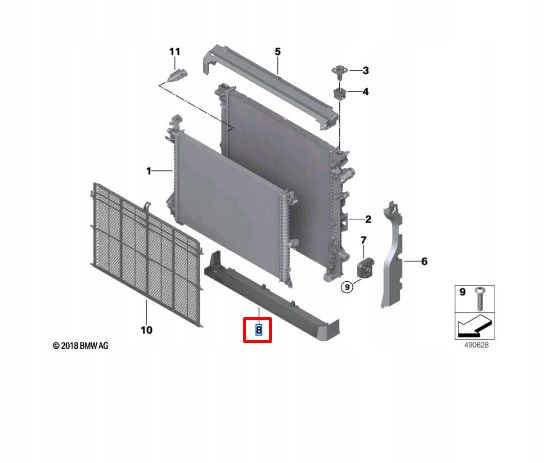Bmw x5 g05 радиатор нижняя cpvering 17118697887 8697887 Доставка