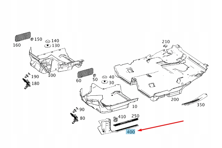Купити Mb gla x156 передня стійка нижній ліва ніша для ніг накладка  rhd a24668003069h68
