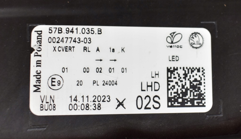 фото №15, Skoda karoq lift 57b лампа левая перед передняя full led org eu