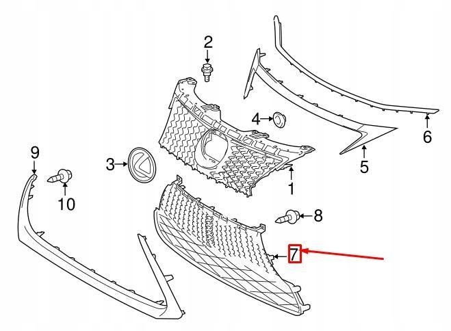 фото №8, Решітка радіатора нижній радіатора lexus ct a10 f-sport оригінальний