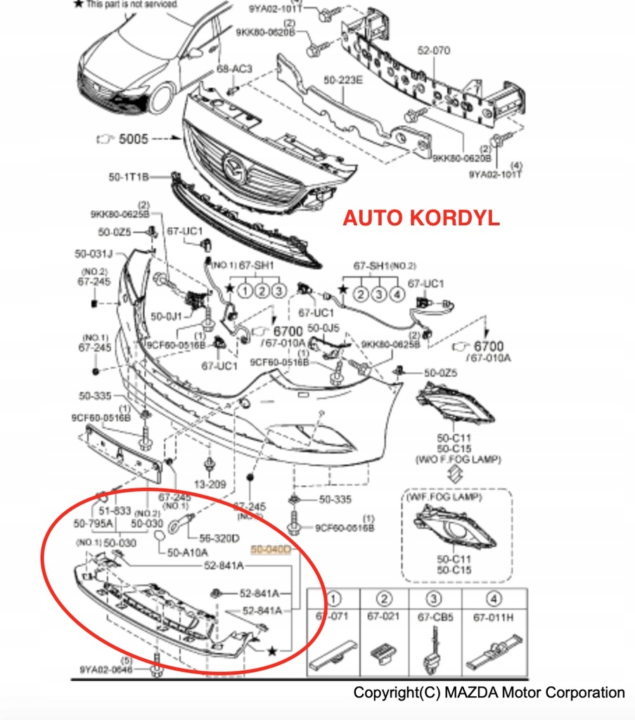 фото №1, Защита радиатора pod бампер mazda 6 2012-