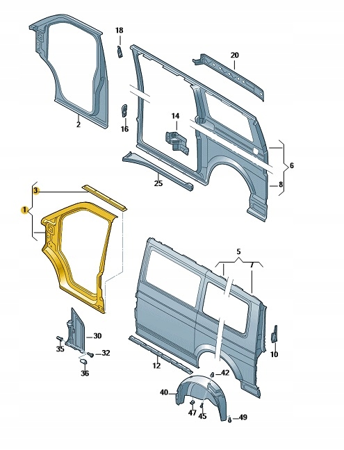 фото №1, Обшивка стойка a с порог volkswagen transporter t5 t6 оригинал оригинальный номер