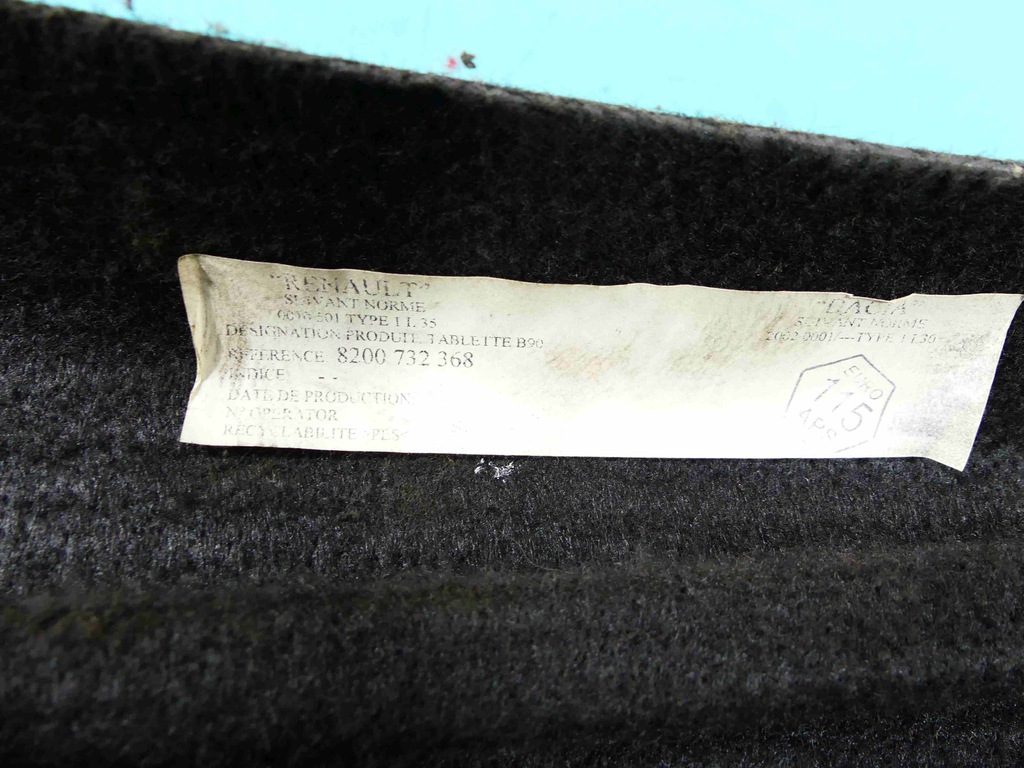 фото №9, Полка задняя задняя багажника dacia sandero i 08-12