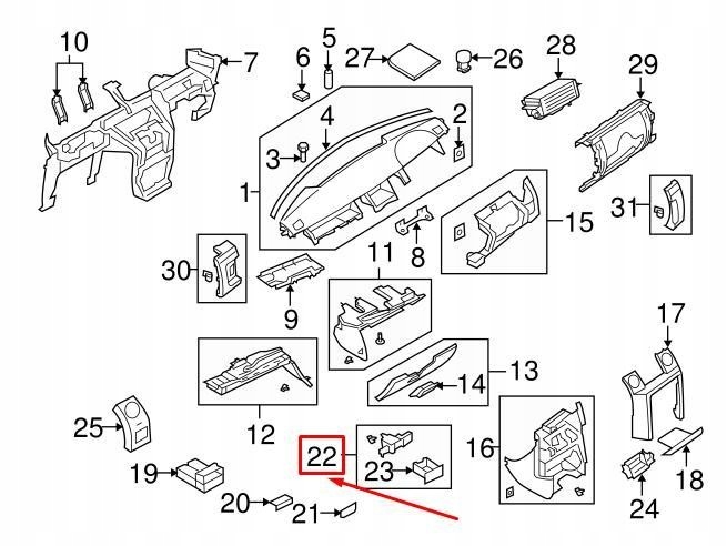 фото №7, Попільничка панель приладів land rover discovery 3 l319 оригінальний lr027756