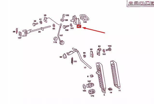 Купить Mb салон w123 кронштейн вращения тросы przyspieszacza a1233000040