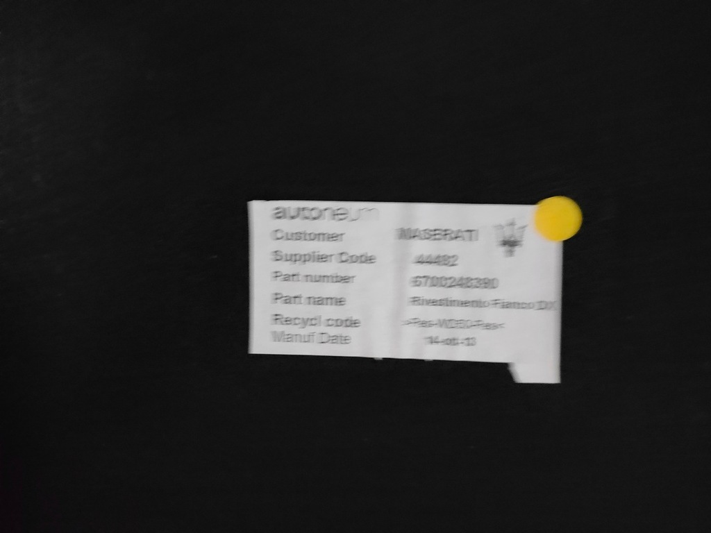 фото №9, Maserati ghibli обшивка багажника правый задняя 6700248390