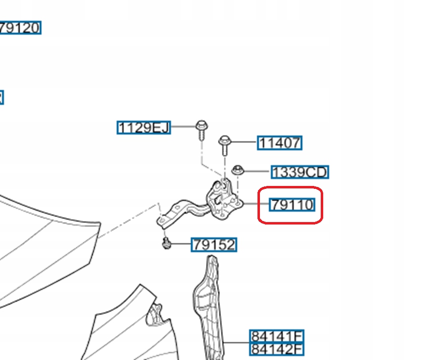 фото №1, Петля капот лівий kia picanto iii 2020-... 79110g6000 79110-g6000