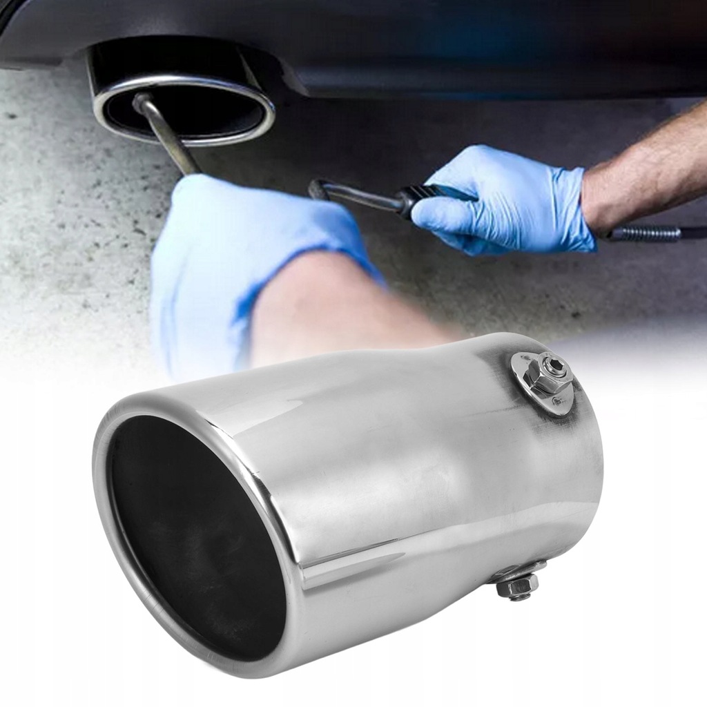 фото №12, Сріблястий універсальний гасник випускний наконечник труби випускної ze нержавіюча сталь