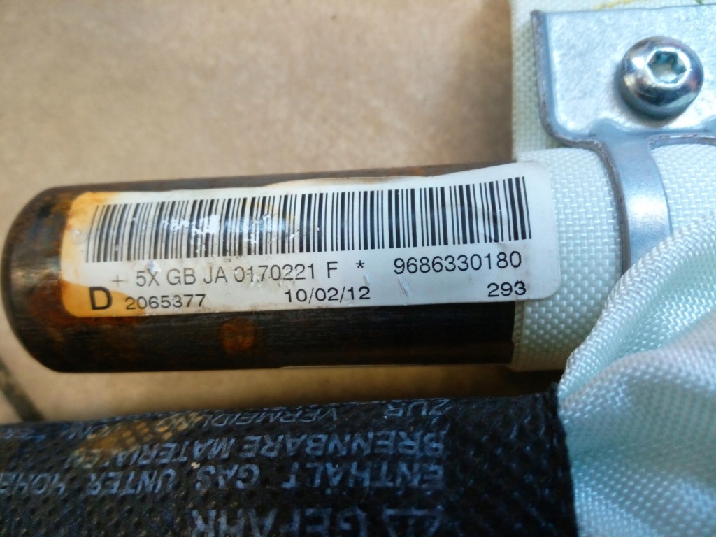 фото №4, Подушка безопасности шторка безопасности кровельная peugeot 508 i oryg.