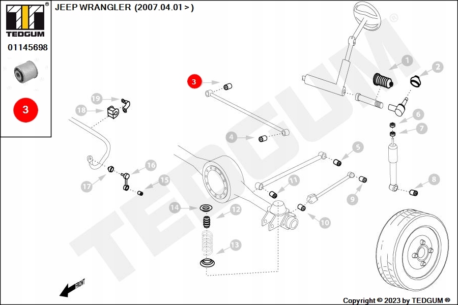 фото №8, Втулка тяга заднего поперечный панара wew.=zew. jeep commander 2005