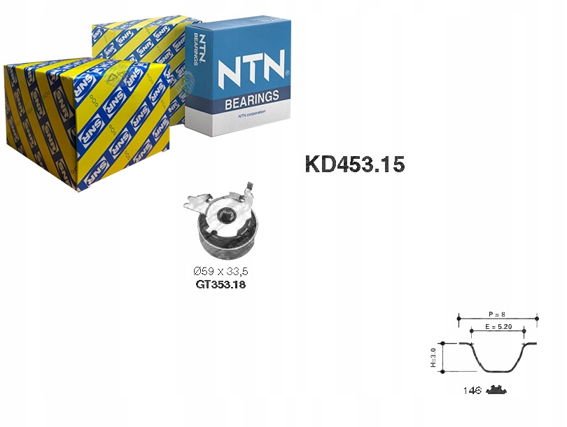 фото №1, Комплект - набор ремень распределительного вала snr 93188133 ct866