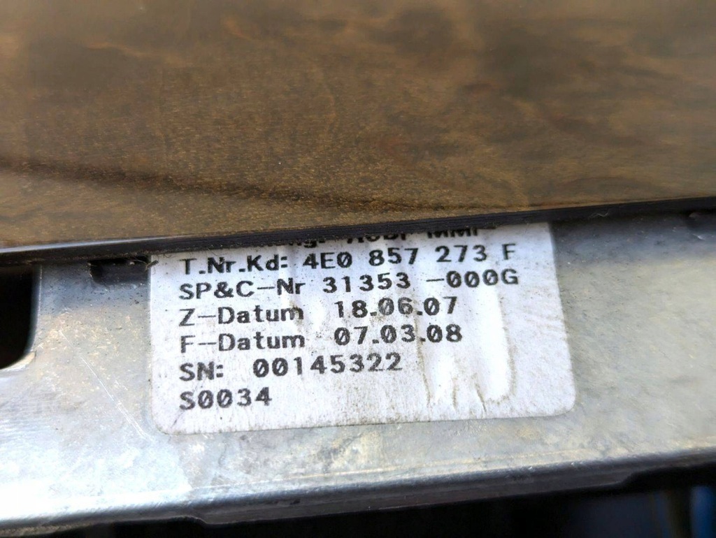 фото №7, Дисплей audi a8 d3/4e 2004 4e0857273f