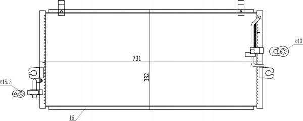 фото №9, Конденсатор кондиціонера nissan primera 1.6-2.0d 1996-2002