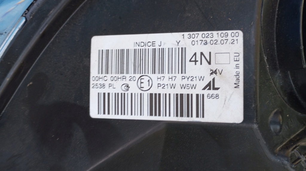 Лампа правый перед eu 130702310900 renault megane iii 3 с Разборки