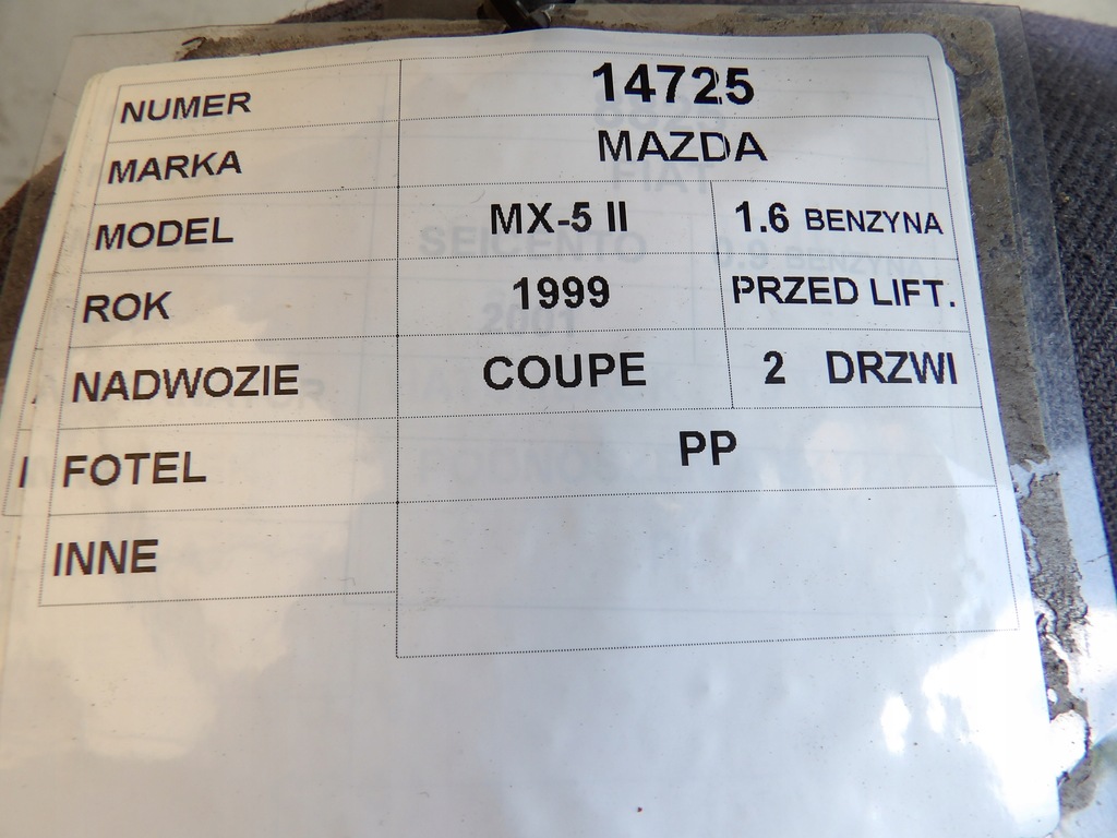 фото №6, Mazda mx-5 ii сидіння передні